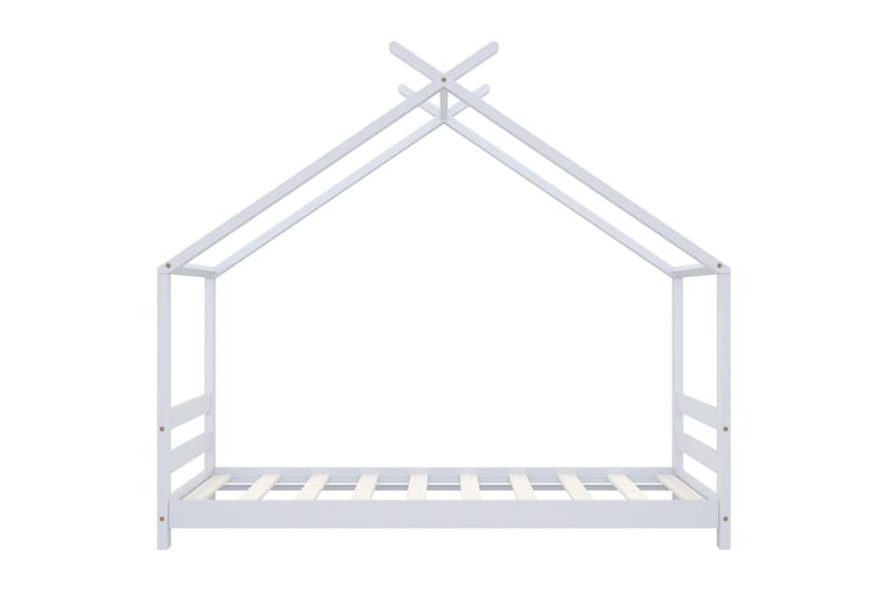Sengeramme for husseng barn heltre furu hvit 80x160 cm - Hvit - Møbler - Barnemøbler - Barneseng & Juniorseng - Husseng