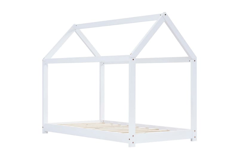 Sengeramme for husseng barn heltre furu hvit 80x160 cm - Møbler - Barnemøbler - Barneseng & Juniorseng - Husseng