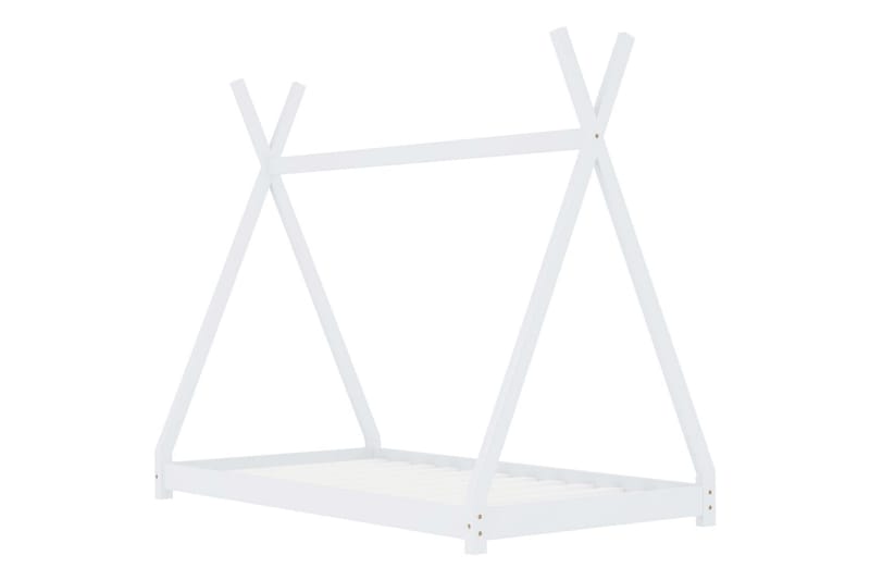 Sengeramme for husseng barn heltre furu hvit 90x200 cm - Møbler - Barnemøbler - Barneseng & Juniorseng - Husseng