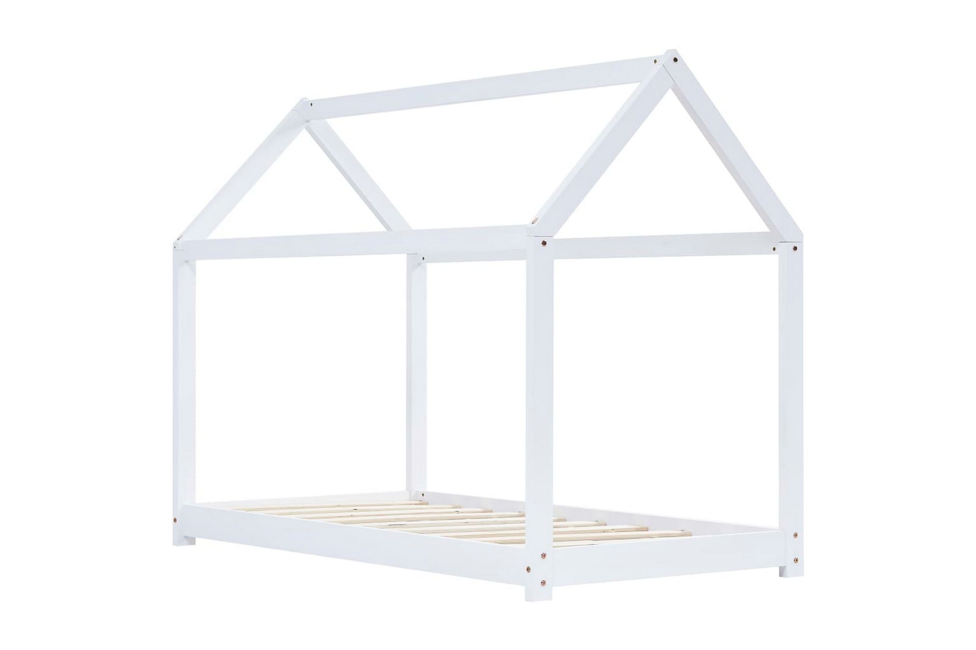 Sengeramme for husseng barn heltre furu hvit 90x200 cm - Møbler - Barnemøbler - Barneseng & Juniorseng - Husseng