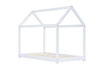 Sengeramme for husseng barn heltre furu hvit 90x200 cm - Møbler - Barnemøbler - Barneseng & Juniorseng - Husseng