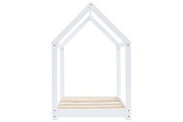 Sengeramme for husseng barn heltre furu hvit 90x200 cm - Møbler - Barnemøbler - Barneseng & Juniorseng - Husseng