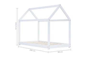 Sengeramme for husseng barn heltre furu hvit 90x200 cm - Møbler - Barnemøbler - Barneseng & Juniorseng - Husseng