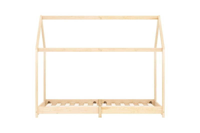 Sengeramme husseng barn grå heltre furu 70x140 cm - Møbler - Barnemøbler - Barneseng & Juniorseng - Husseng