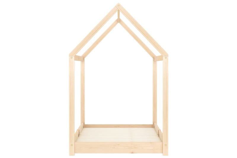 Sengeramme husseng barn grå heltre furu 70x140 cm - Møbler - Barnemøbler - Barneseng & Juniorseng - Husseng