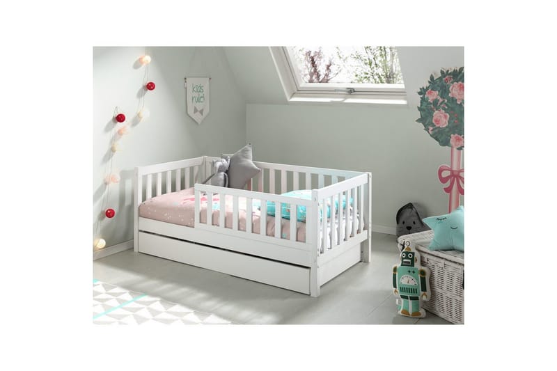 Juniorseng med skuff Småbarnsseng Hvit - Hvit - Møbler - Barnemøbler - Barneseng & Juniorseng