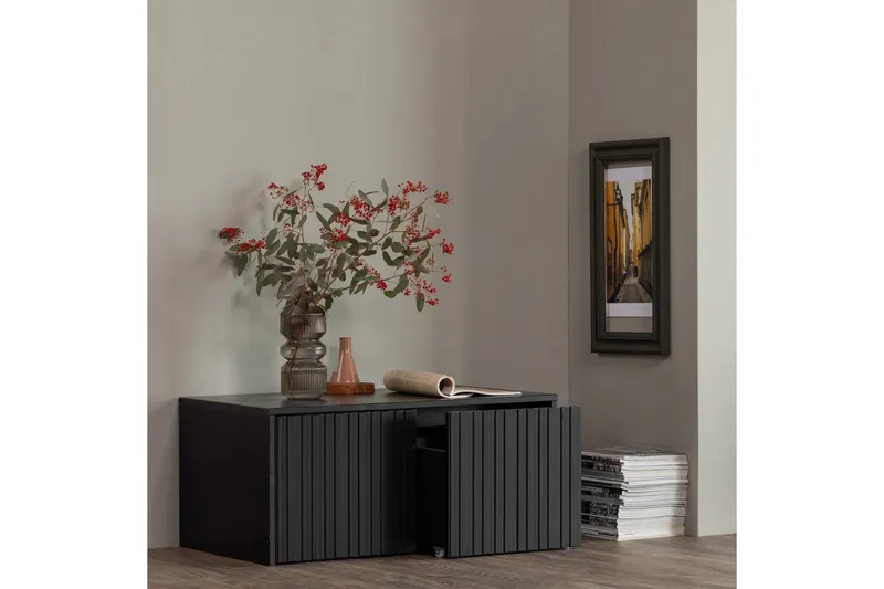 Køye-benk New Gravure - Svart, Furu - Møbler - Stoler & lenestoler - Benk - Entrebenk