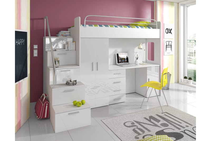 Gutting Barneseng med Oppbevaring og Skrivebord  245 cm - Blå - Møbler - Barnemøbler - Barneseng & Juniorseng - Køyeseng barn