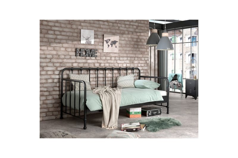Køyeseng Bronxx svart 90x200 cm - Møbler - Barnemøbler - Barneseng & Juniorseng
