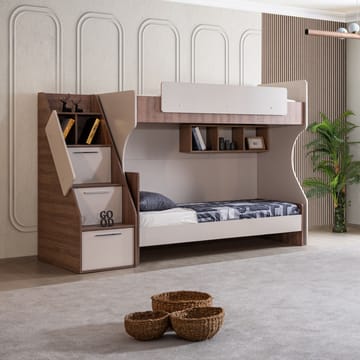 Køyeseng Homitis Milano (260 x 185 x 106 cm) krem brun - Møbler - Barnemøbler - Barneseng & Juniorseng - Loftseng barn