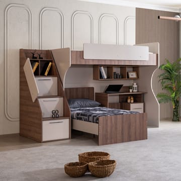 Køyeseng Homitis Milano (260 x 185 x 106 cm) krem brun - Møbler - Barnemøbler - Barneseng & Juniorseng - Loftseng barn