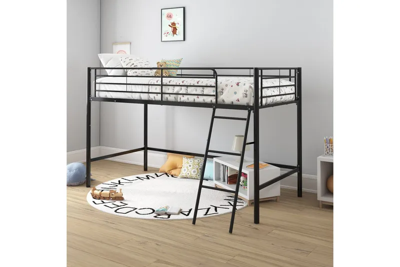 Køyeseng Jodie Svart - Svart - Møbler - Barnemøbler - Barneseng & Juniorseng - Loftseng barn