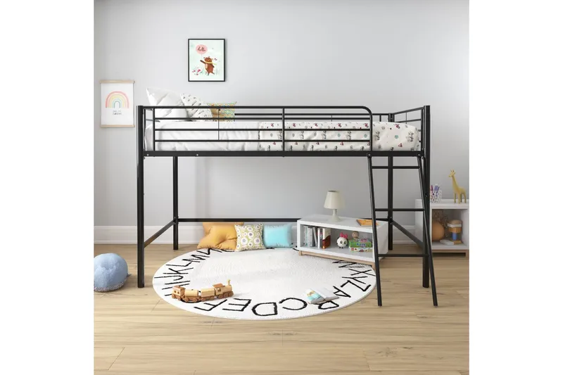 Køyeseng Jodie Svart - Svart - Møbler - Barnemøbler - Barneseng & Juniorseng - Loftseng barn