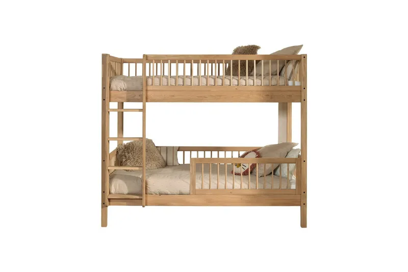 Køyeseng med sikkerhetsrekkverk Forrest Eik, Eik