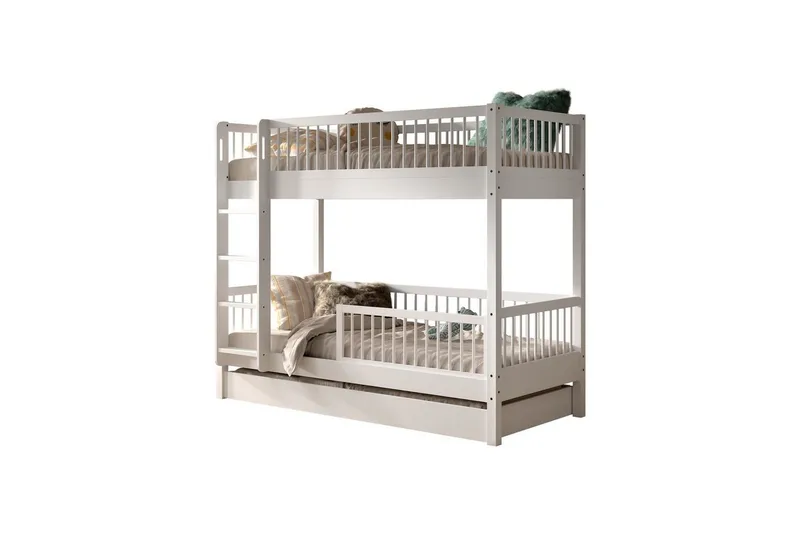 Køyeseng med skuff og sikkerhetsrekkverk Forrest Bøk, Bøk