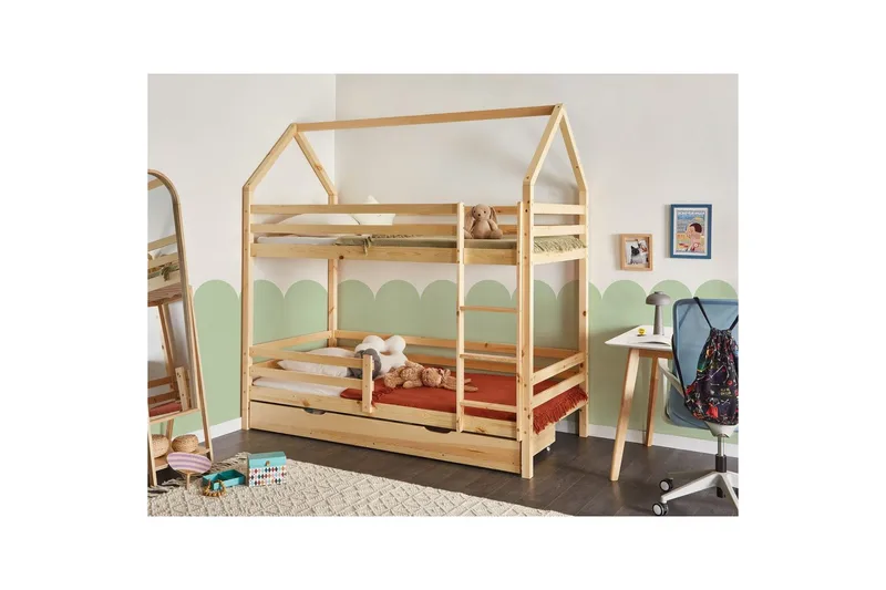 Køyeseng med skuffer Girgols - Brun - Møbler - Barnemøbler - Barneseng & Juniorseng - Køyeseng barn