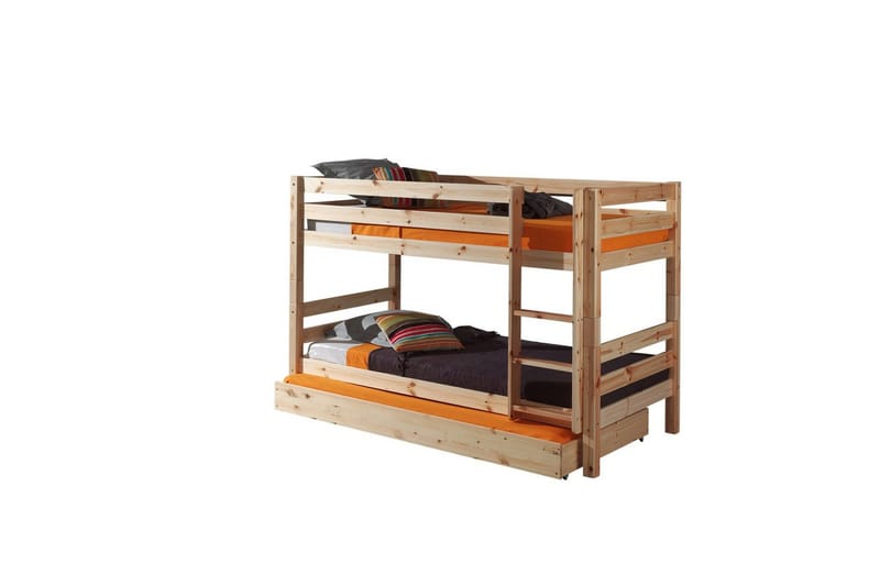 Køyeseng med Underseng Pino Naturlig, 140 cm, Naturlig, 140 cm