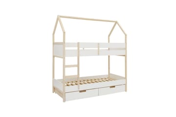 Køyeseng Square Line Hvit, 223x205x96 cm - Hvit, 223x205x96 cm - Møbler - Barnemøbler - Barneseng & Juniorseng - Køyeseng barn