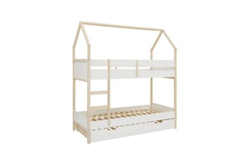 Køyeseng Square Line Hvit, 223x205x96 cm - Hvit, 223x205x96 cm - Møbler - Barnemøbler - Barneseng & Juniorseng - Køyeseng barn
