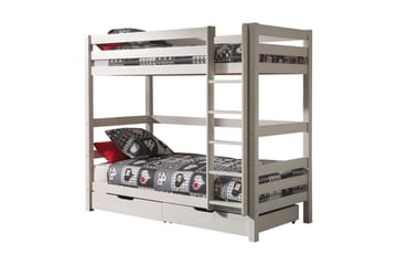 Køyeseng Pino Sett med 2 Skuffer Hvit, 180 cm