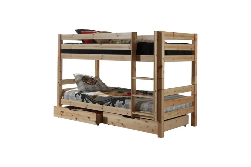 Køyeseng Pino Sett med 2 Skuffer Naturlig, 140 cm - Naturlig, 140 cm - Møbler - Barnemøbler - Barneseng & Juniorseng - Køyeseng barn