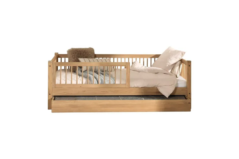 Kabin seng med skuff og sikkerhetsrekkverk Forrest Eik, Eik