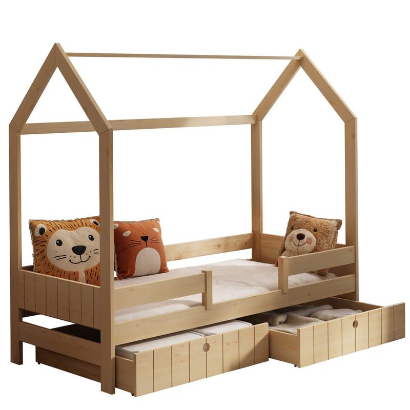 Kagetaka sengeramme husseng 80x180 cm med oppbevaring, Brun