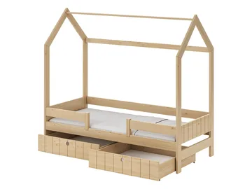 Kagetaka sengeramme husseng 80x180 cm med oppbevaring - Brun - Møbler - Barnemøbler - Barneseng & Juniorseng - Husseng