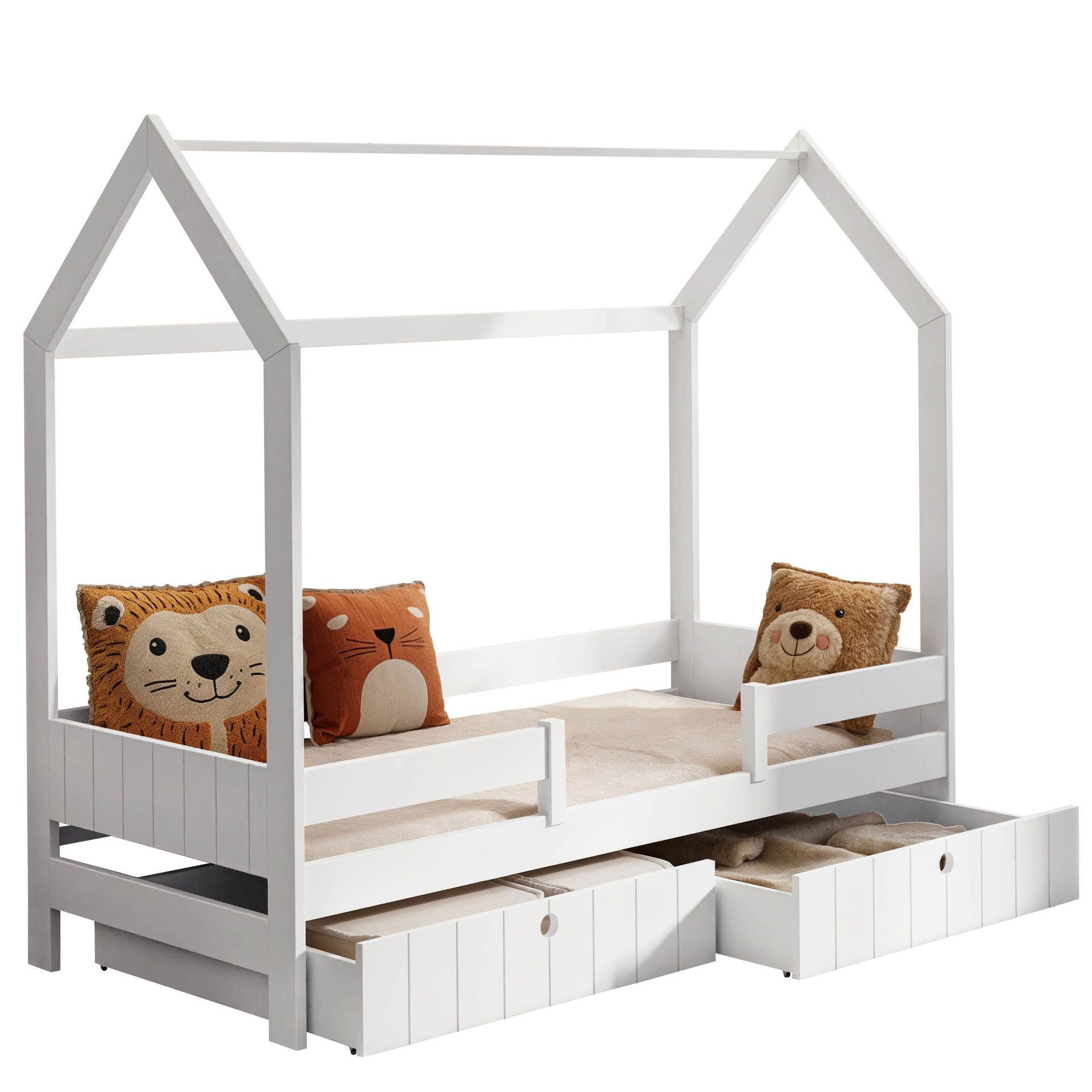 Kagetaka sengeramme husseng 80x180 cm med oppbevaring - Hvit