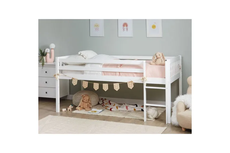 Lav køyeseng Peipin - Hvit - Møbler - Barnemøbler - Barneseng & Juniorseng - Loftseng barn