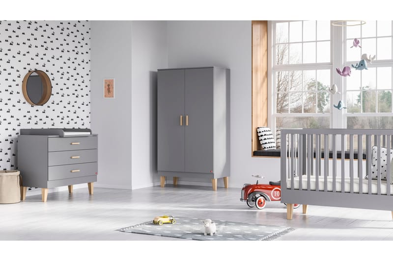 Lounge Sprinkelseng 70x140 cm Grå/Tre/Natur - Grå/Eik - Møbler - Barnemøbler - Barneseng & Juniorseng - Sprinkelseng