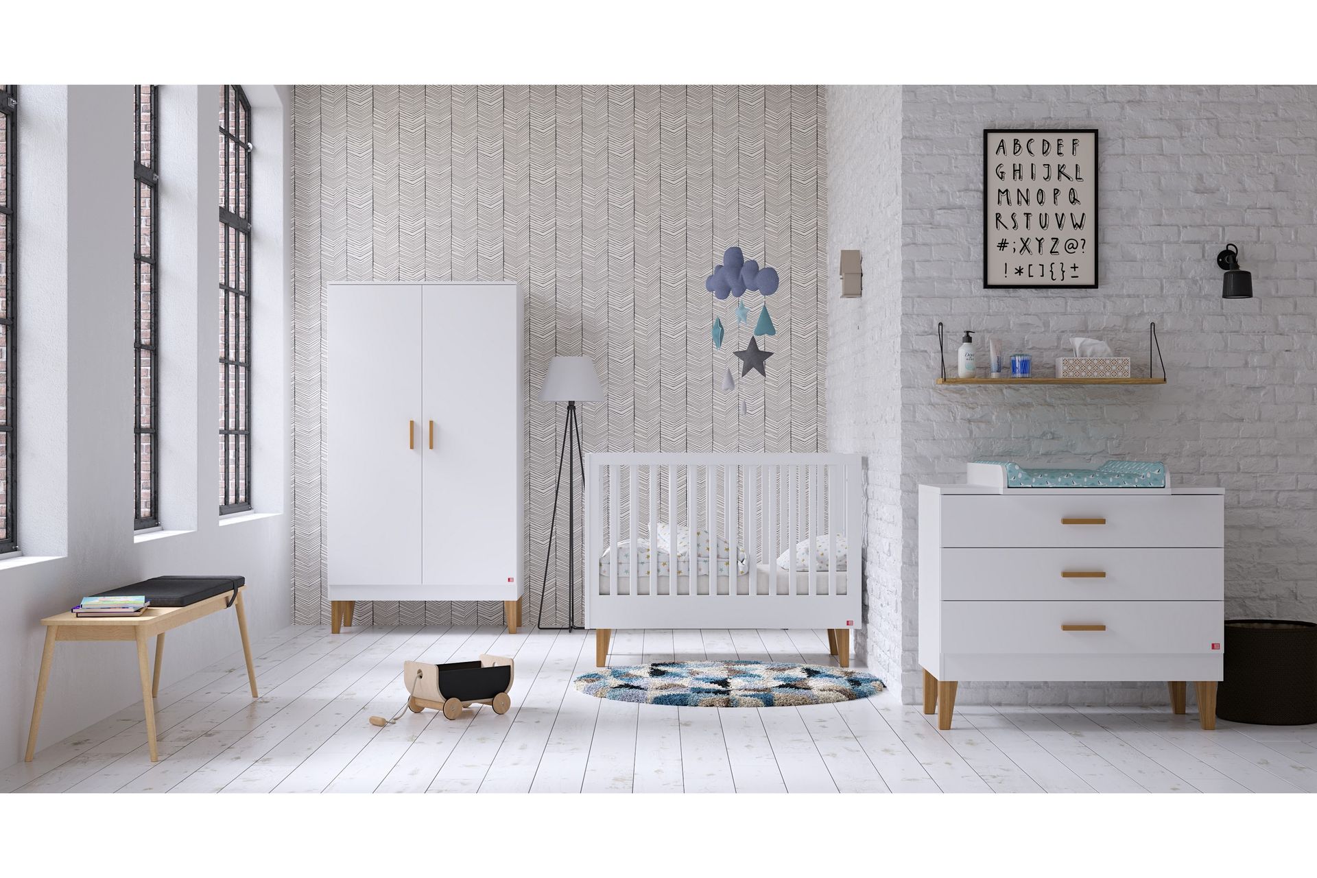 Lounge Sprinkelseng 70x140 cm Tre/Natur/Hvit - Ek/Hvit - Møbler - Barnemøbler - Barneseng & Juniorseng - Sprinkelseng