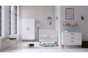 Lounge Sprinkelseng 70x140 cm Tre/Natur/Hvit - Ek/Hvit - Møbler - Barnemøbler - Barneseng & Juniorseng - Sprinkelseng