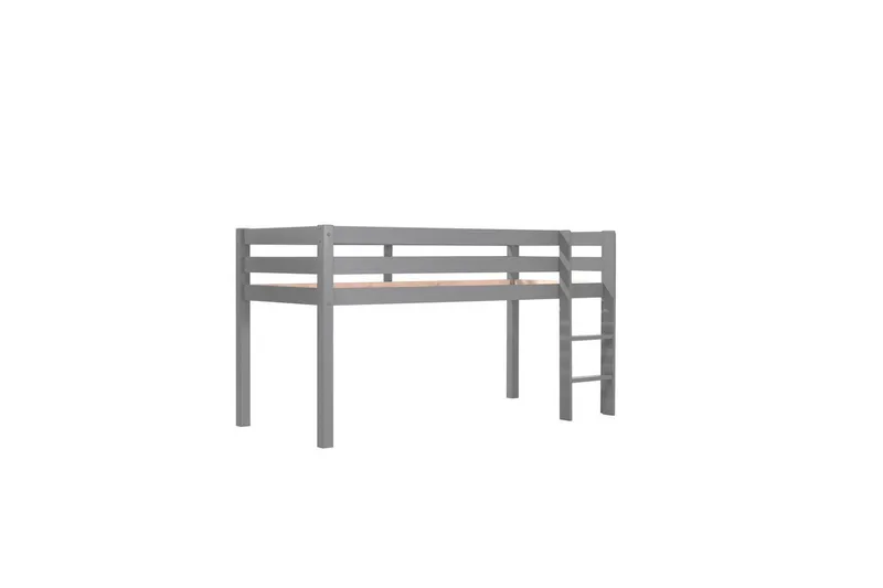 Middelseng med gardin Pino Astro Grå, Grå, Uten sklie, Med tunnel, 3 - Grå, Grå, Uten sklie, Med tunnel, 3 - Møbler - Barnemøbler - Barneseng & Juniorseng - Loftseng barn