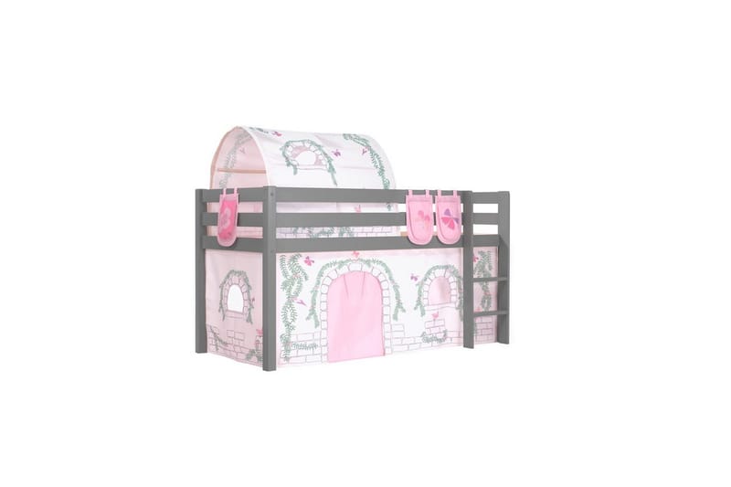 Middelseng med gardin Pino Birdy Grå, Grå, Uten sklie, Birdy, 3, Grå, Grå, Uten sklie, Birdy, 3