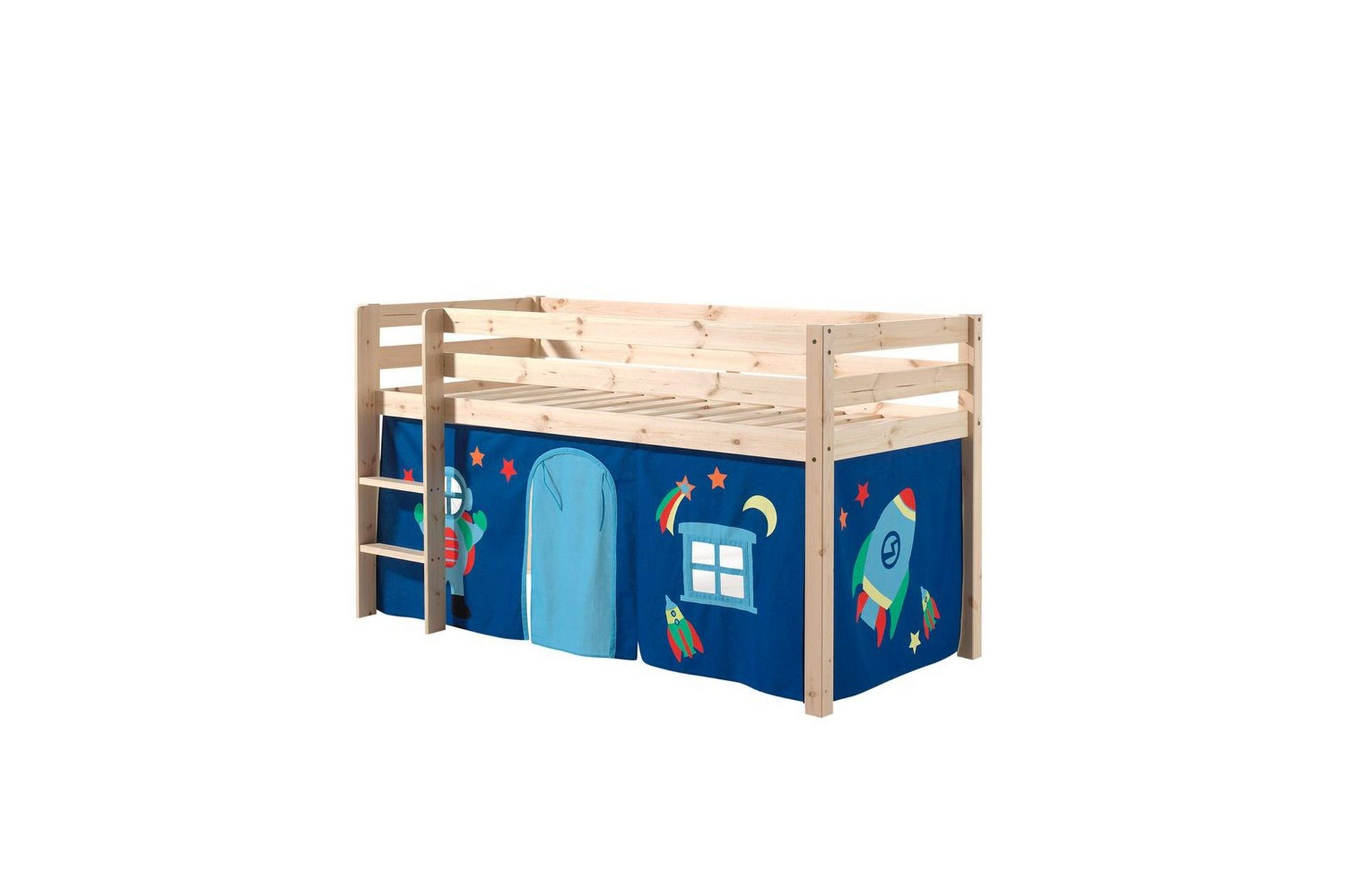 Middelseng med gardin Pino Astro Naturlig, Naturlig, Uten sklie, Uten tunnel, Ingen lommer - Naturlig, Naturlig, Uten sklie, Uten tunnel, Ingen lommer