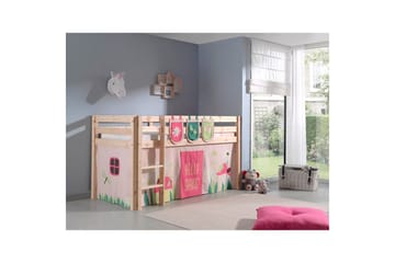 Middelseng med gardin Pino Spring Naturlig, Naturlig, Uten sklie, Uten tunnel, 3 - Naturlig, Naturlig, Uten sklie, Uten tunnel, 3 - Møbler - Barnemøbler - Barneseng & Juniorseng - Husseng