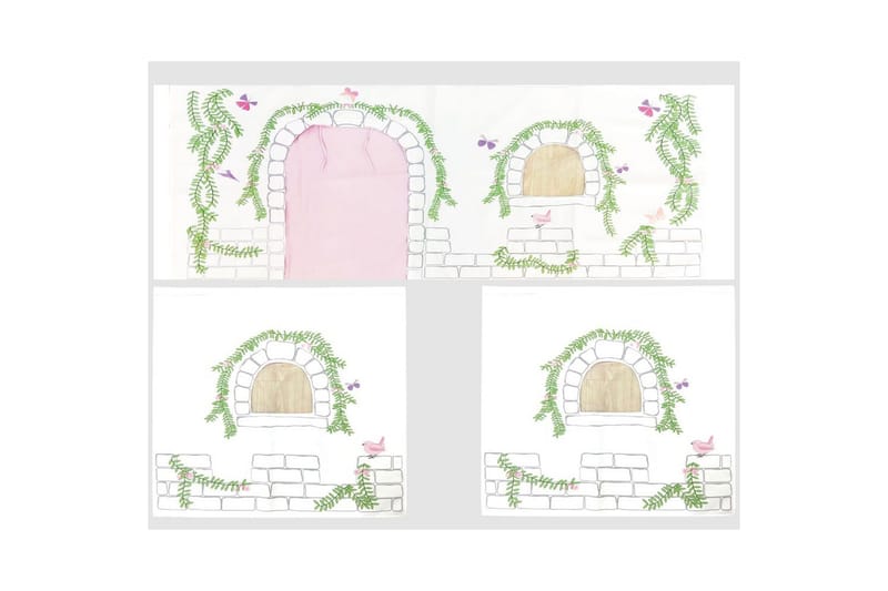 Middelseng med gardin Pino Birdy Naturlig, Naturlig, Med sklie, Med sklie, Ingen lommer - Naturlig, Naturlig, Med sklie, Med sklie, Ingen lommer - Møbler - Barnemøbler - Barneseng & Juniorseng - Loftseng barn