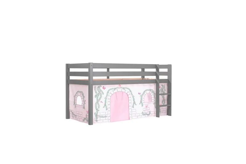 Middelseng med gardin Pino Birdy Grå, Grå, Uten sklie, Uten tunnel, Ingen lommer, Grå, Grå, Uten sklie, Uten tunnel, Ingen lommer