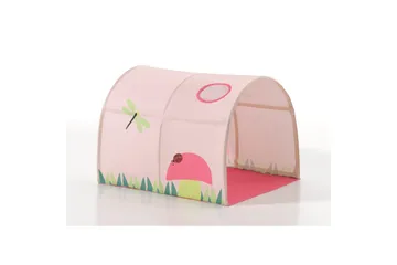 Middelseng med gardin Pino Spring Naturlig, Naturlig, Med sklie, Vår, Fjær, 3 - Naturlig, Naturlig, Med sklie, Vår, Fjær, 3 - Møbler - Barnemøbler - Barneseng & Juniorseng - Husseng