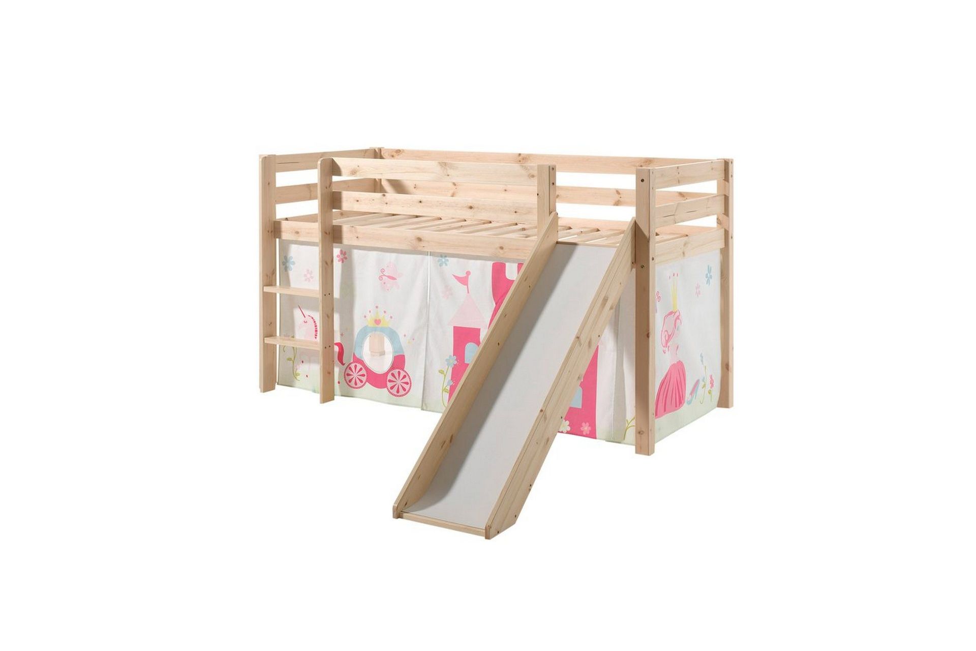 Middelseng med gardin Pino Princess Naturlig, Naturlig, Med sklie, Ingen tunnel, Ingen lommer - Naturlig, Naturlig, Med sklie, Ingen tunnel, Ingen lommer