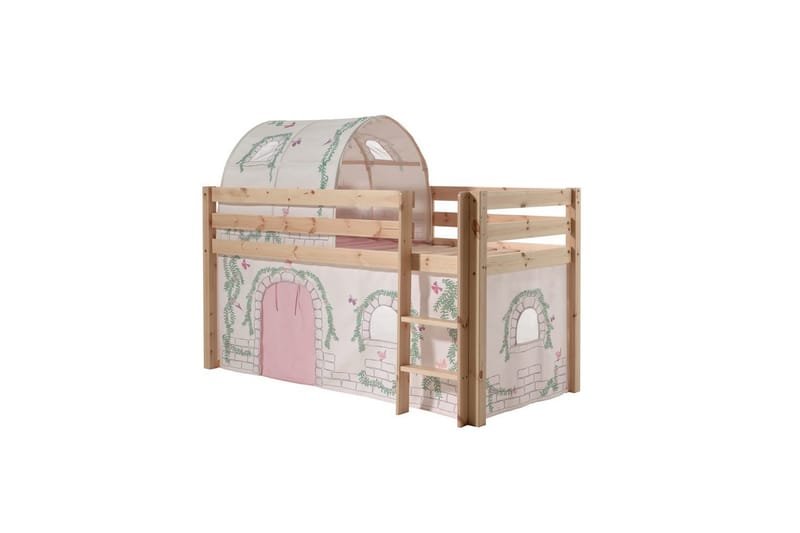 Middelseng med gardin Pino Birdy Naturlig, Naturlig, Uten sklie, Birdy, Ingen lommer - Naturlig, Naturlig, Uten sklie, Birdy, Ingen lommer - Møbler - Barnemøbler - Barneseng & Juniorseng - Køyeseng barn