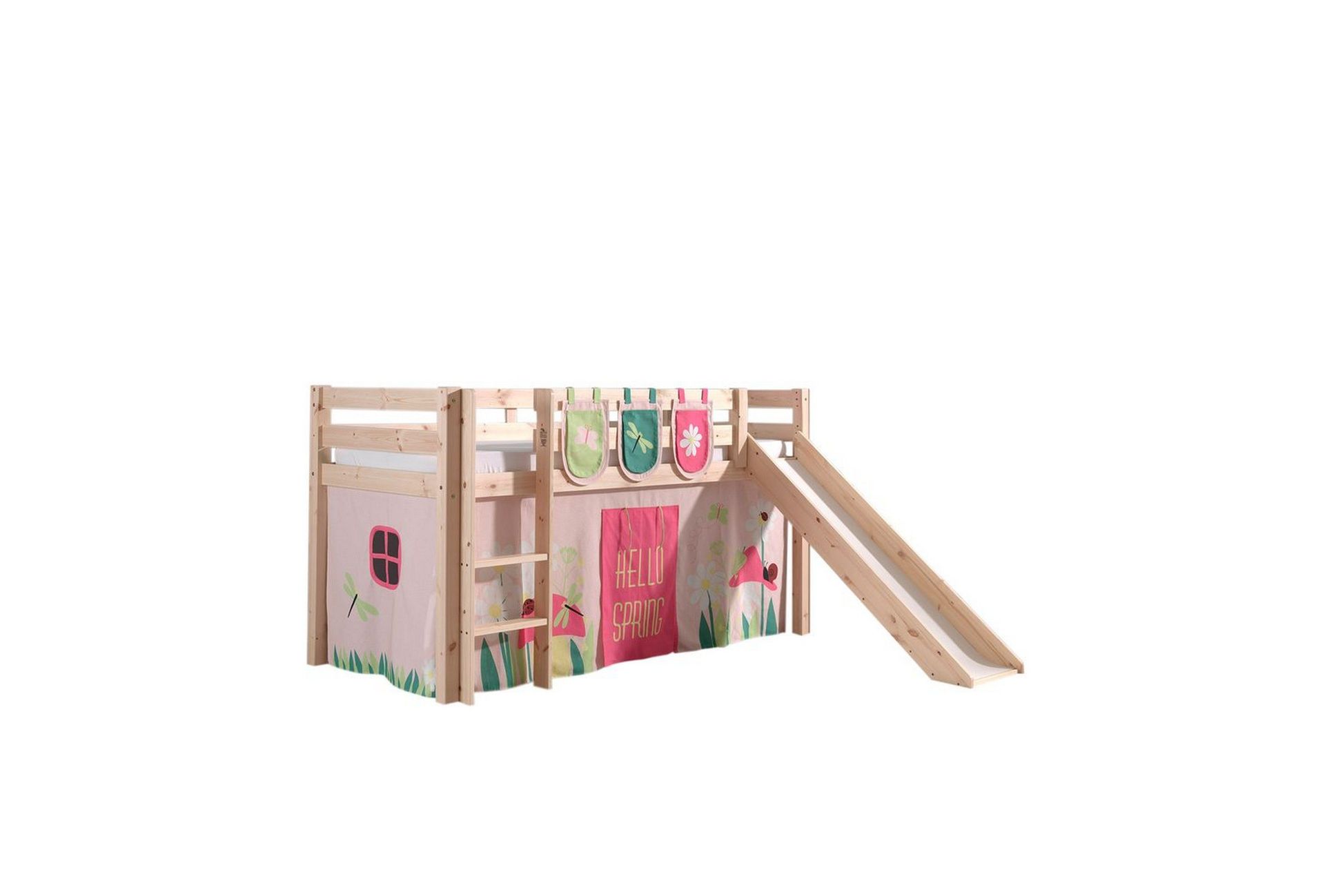 Middelseng med gardin Pino Spring Naturlig, Naturlig, Med sklie, Uten tunnel, 3 - Naturlig, Naturlig, Med sklie, Uten tunnel, 3
