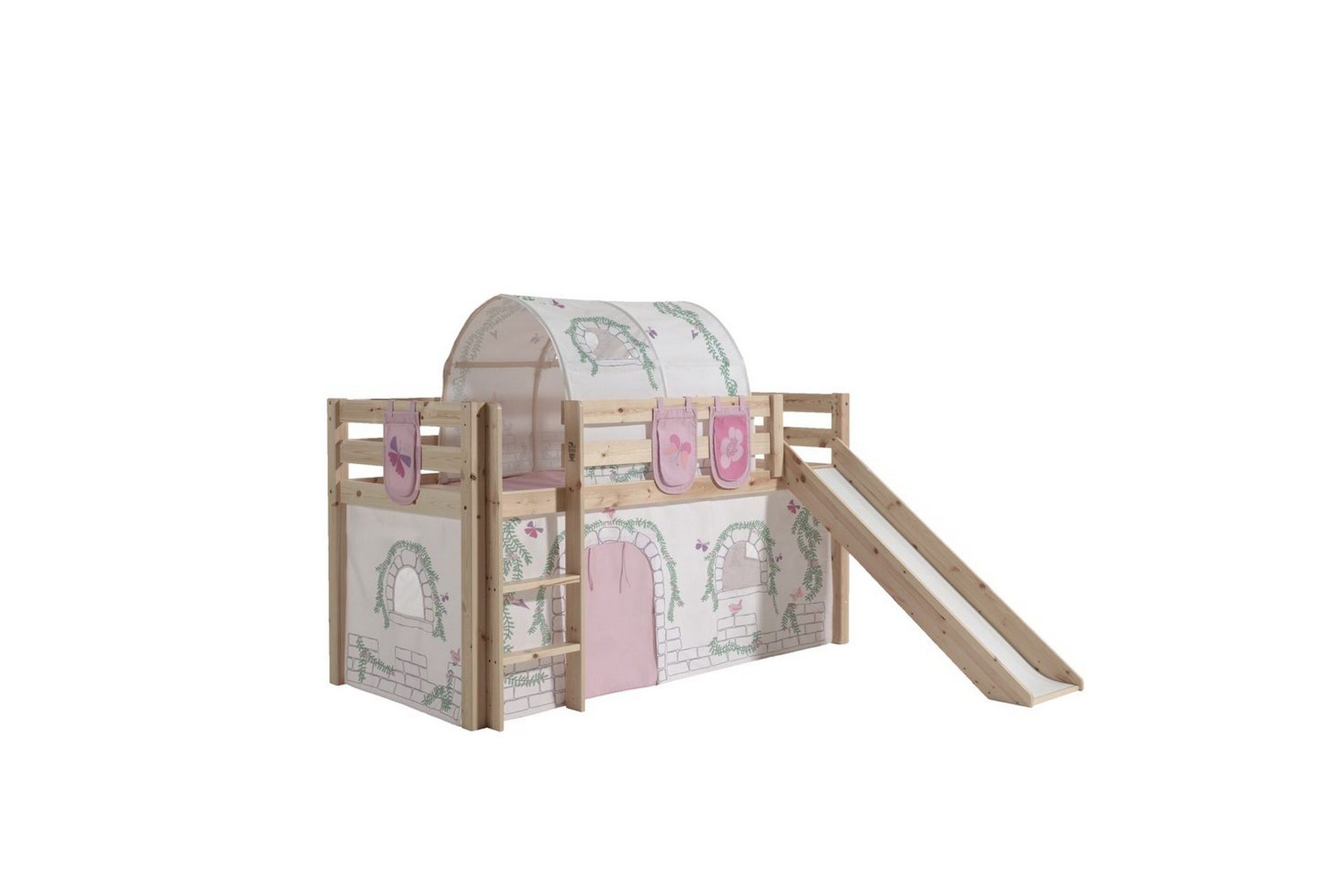 Middelseng med gardin Pino Birdy Naturlig, Naturlig, Med sklie, Birdy, 3 - Naturlig, Naturlig, Med sklie, Birdy, 3