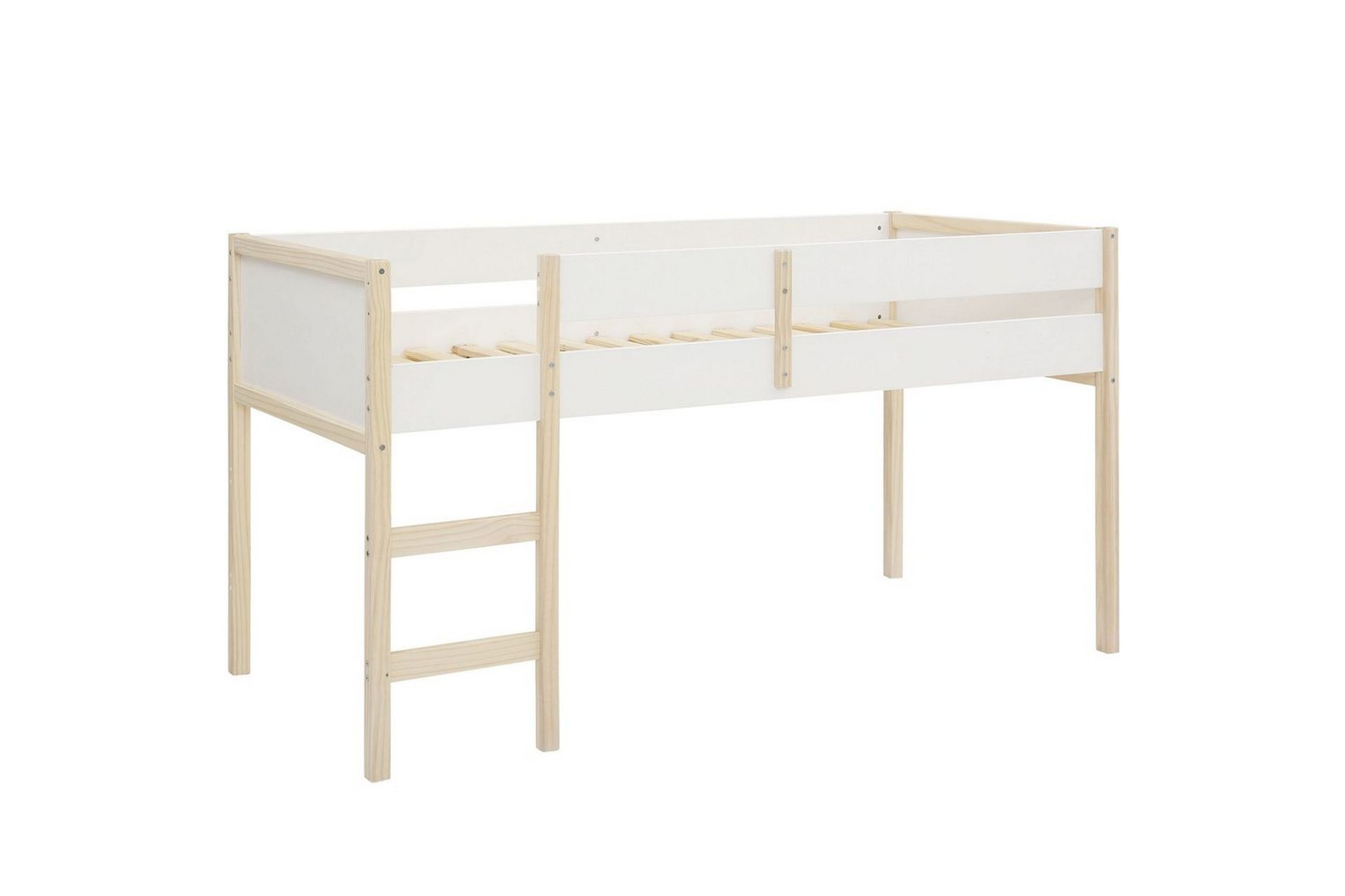 Midsleeper Square Line Hvit - Hvit - Møbler - Barnemøbler - Barneseng & Juniorseng - Køyeseng barn