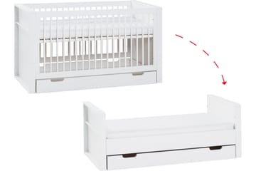 Milk Sprinkelseng 70x140 cm Hvit - Hvit - Møbler - Barnemøbler - Barneseng & Juniorseng - Sprinkelseng