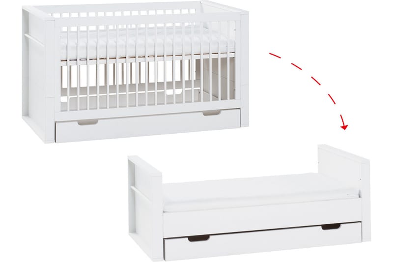 Milk Sprinkelseng 70x140 cm Hvit - Hvit - Møbler - Barnemøbler - Barneseng & Juniorseng - Sprinkelseng