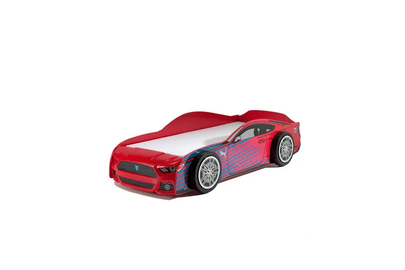 Seng Bil Panther Rød 90x200 cm Med Madrass - Med Madrass - Møbler - Barnemøbler - Barneseng & Juniorseng