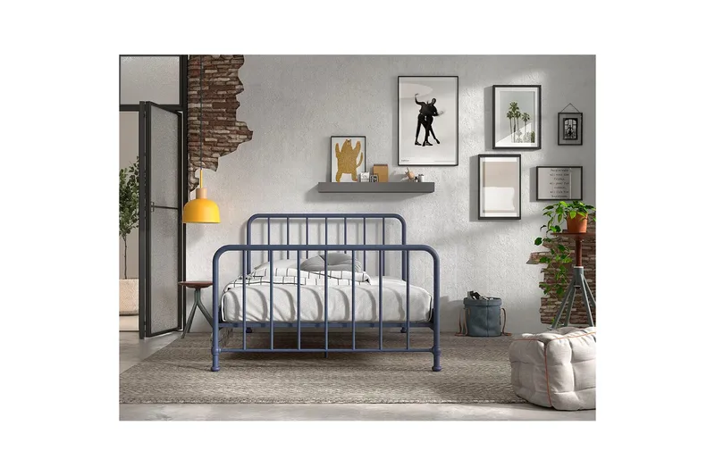 Seng Bronxx Blå, 140 x 200 cm - Blå, 140 x 200 cm - Møbler - Barnemøbler - Barneseng & Juniorseng