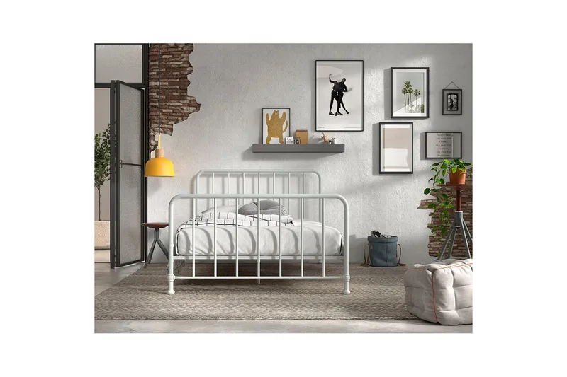 Seng Bronxx Hvit, 140 x 200 cm - Hvit, 140 x 200 cm - Møbler - Barnemøbler - Barneseng & Juniorseng